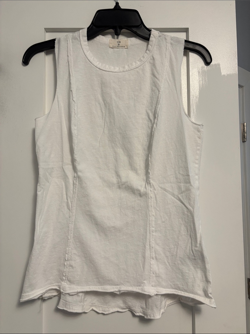 T.La White Sleeveless Tank Top - Clean Round Neck